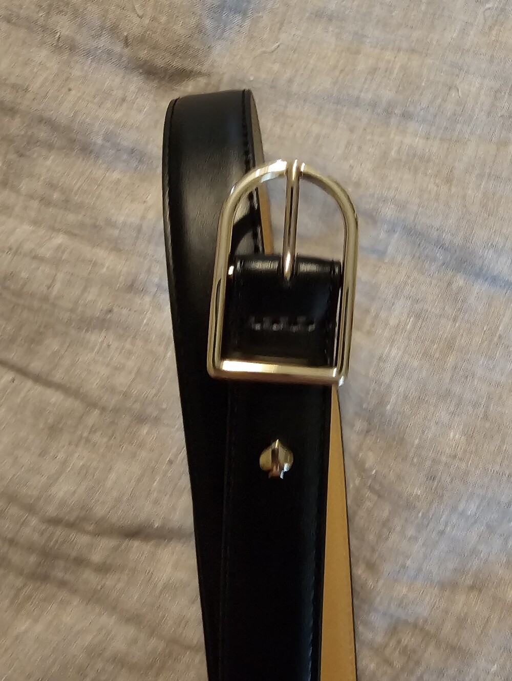Kate Spade New York Black Leather Belt Silver Hardware Size 1X 2X NWT